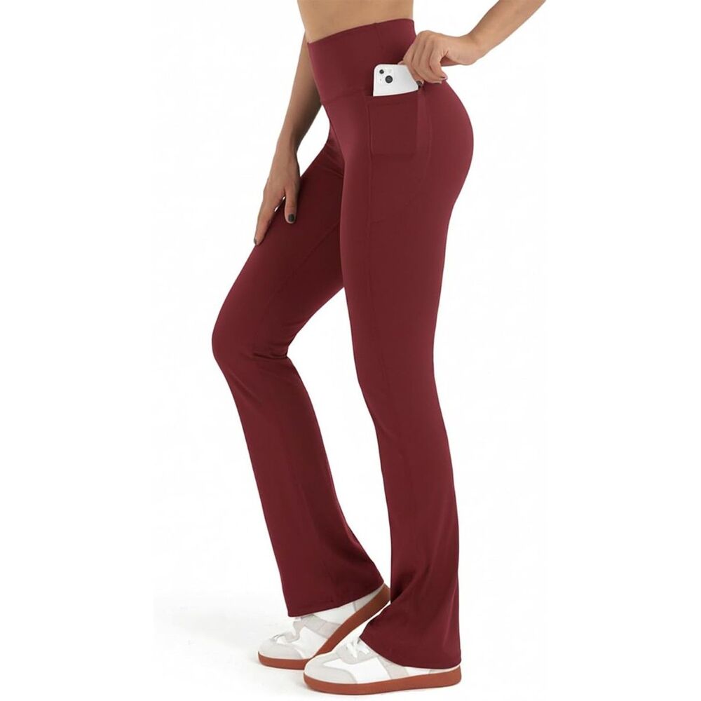 Zylioo Tall Size L Wine Red Quilted Leggings NWT Pockets